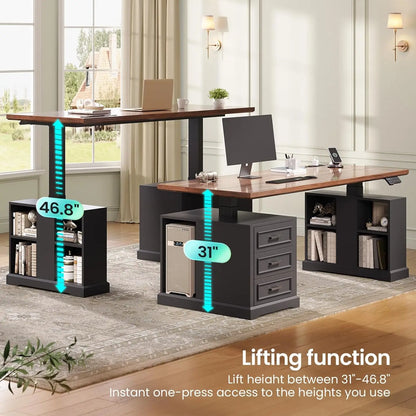 Farmhouse Electric Standing Desk with Adjustable Height