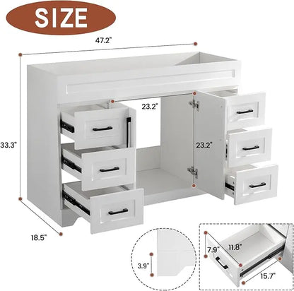 Bathroom Vanity with White Stone Countertop & Sink