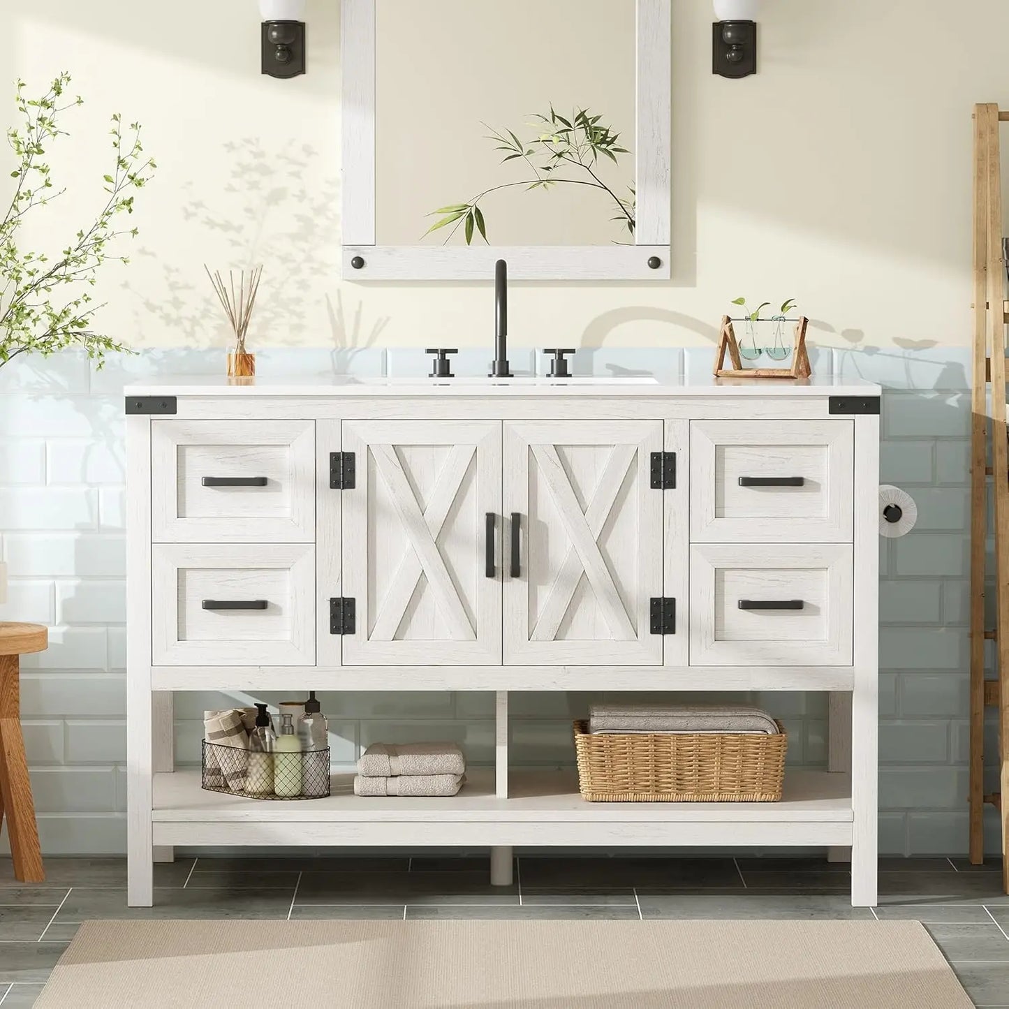Farmhouse Bathroom Vanity with Sink