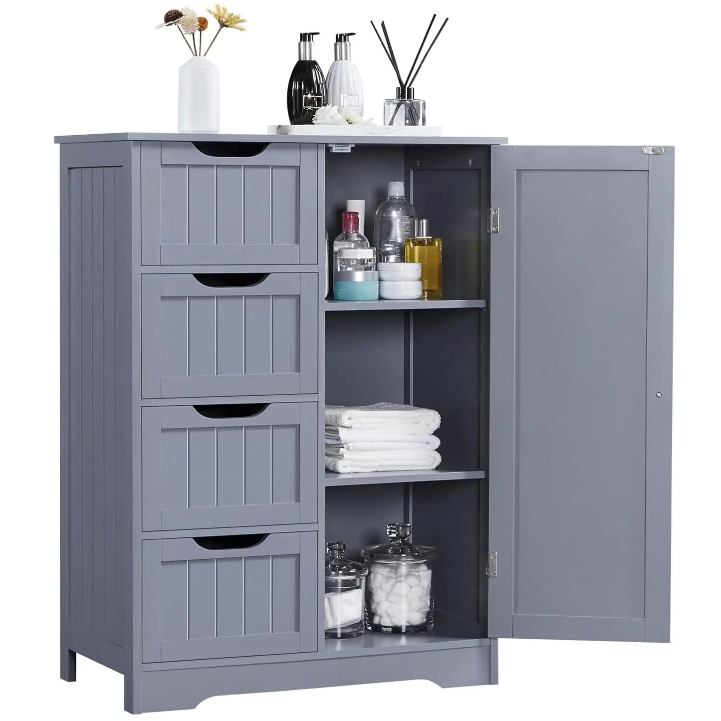 Floor Cabinet with 4 Drawers for Living Room & Bathroom