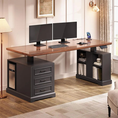 Farmhouse Electric Standing Desk with Adjustable Height