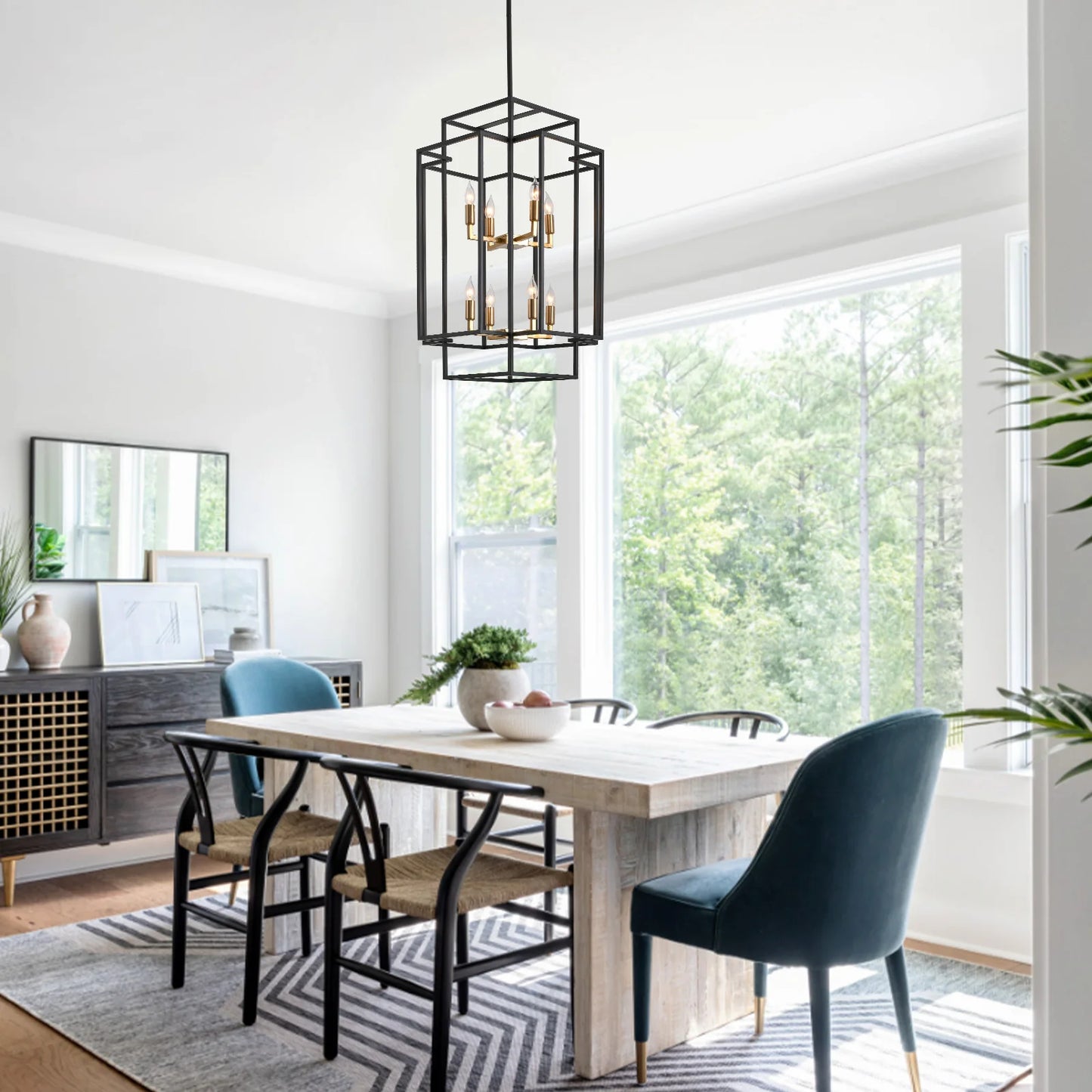 Farmhouse Lantern Pendant Light for Dining Room, Living Room or Entryway