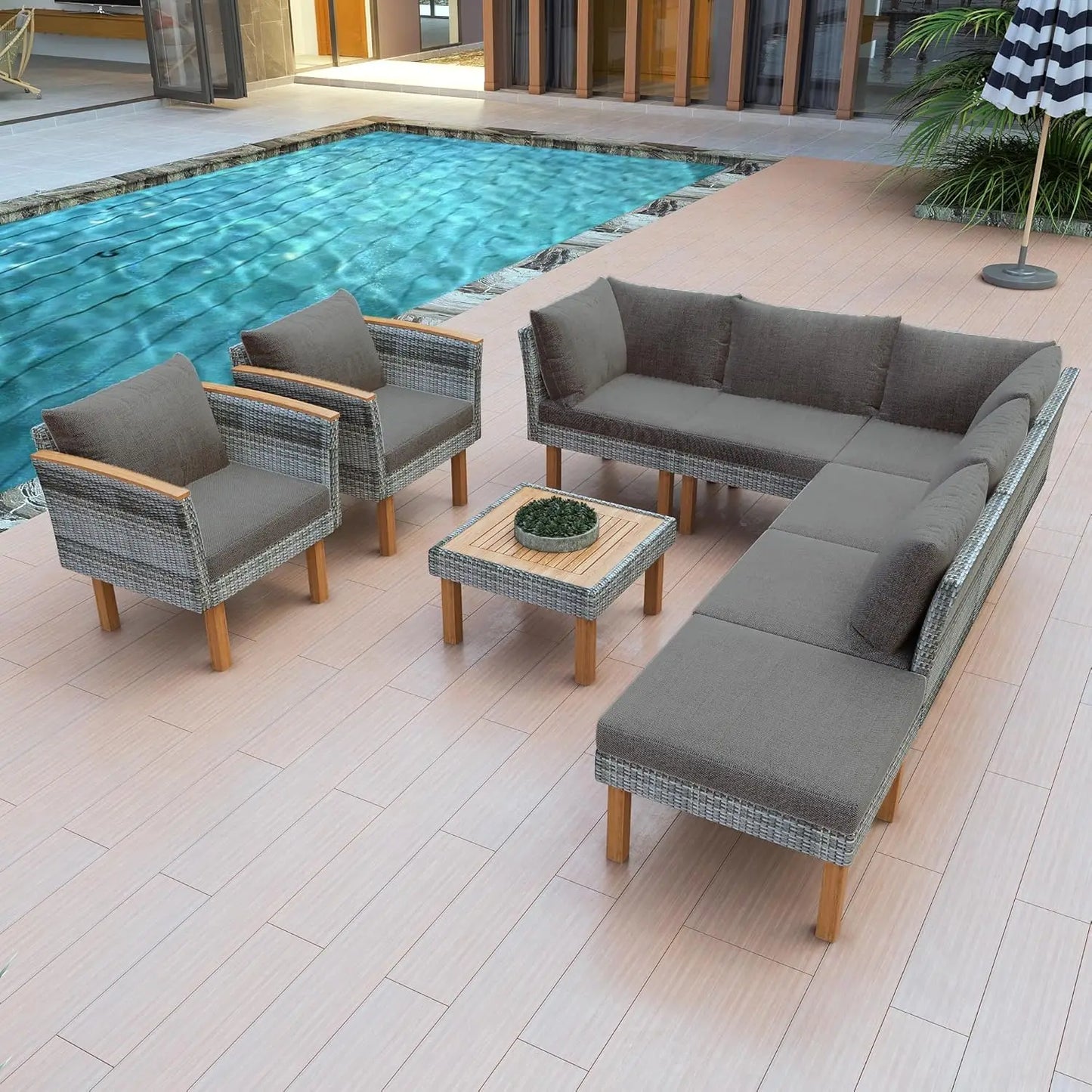 Outdoor Patio Sofa Sets with Coffee Tables