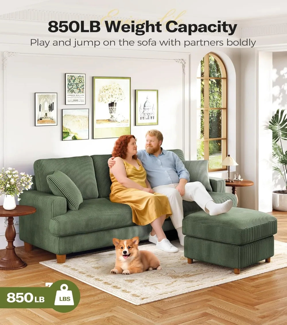 Comfy Corduroy Couch for Living Room