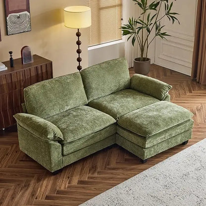 Sectional Loveseat Sofa with Ottoman