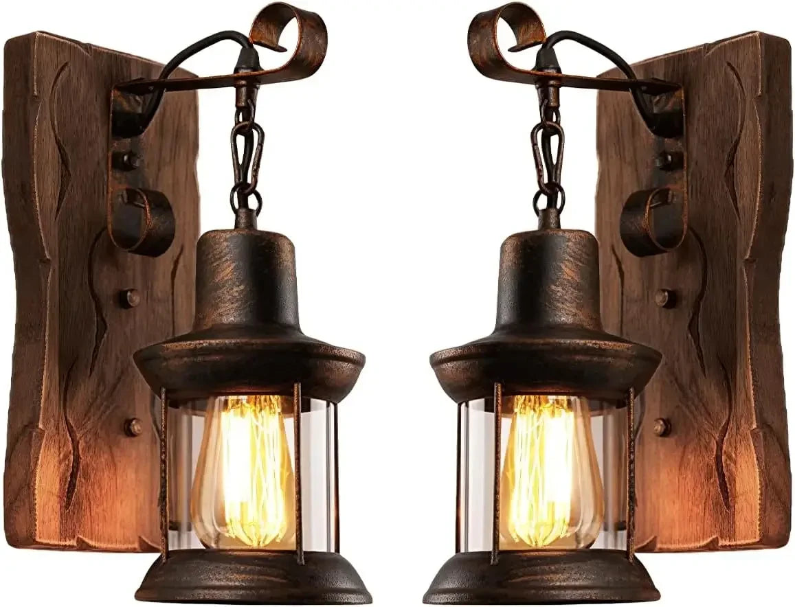 Rustic Farmhouse Wall Sconces for Living Room, Bedroom, Entryway or Mancave