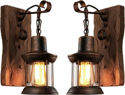 Rustic Farmhouse Wall Sconces for Living Room, Bedroom, Entryway or Mancave