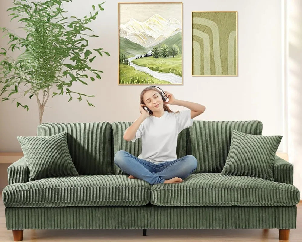 Comfy Corduroy Couch for Living Room