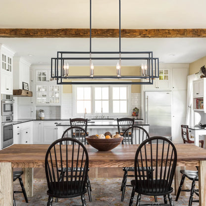 Industrial Farmhouse Chandelier for Dining Room or Kitchen Island