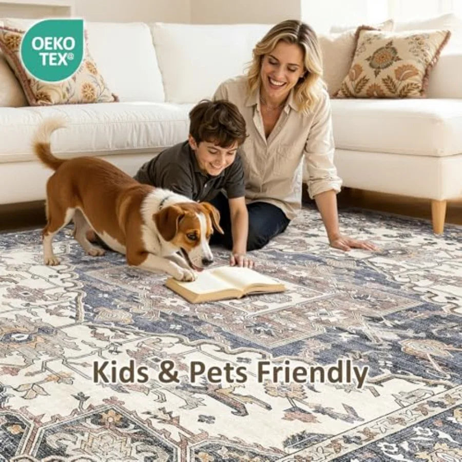 8' x 10' Non-Slip Vintage Area Rug