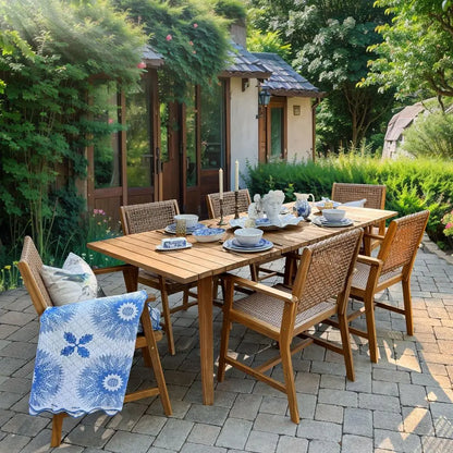 Set of 2 Outdoor Acacia Wood Chairs