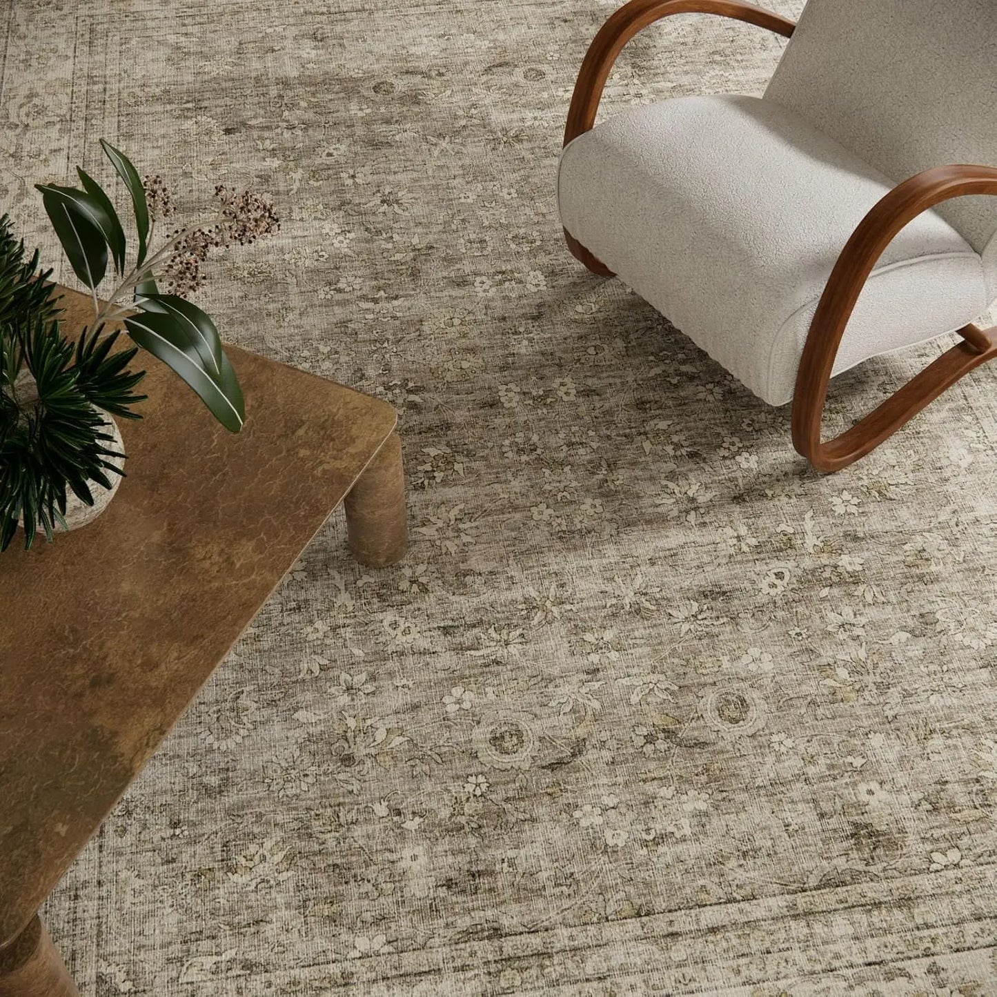 Washable 8x10 Vintage Area Rug