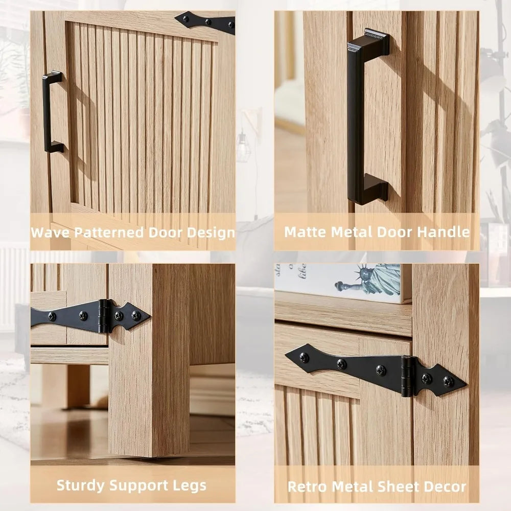 Set of 2 Farmhouse Night Stands or End Tables with Charging Station