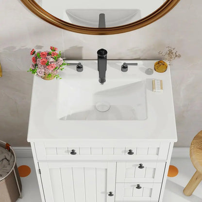 Farmhouse Bathroom Vanity with Ceramic Sink