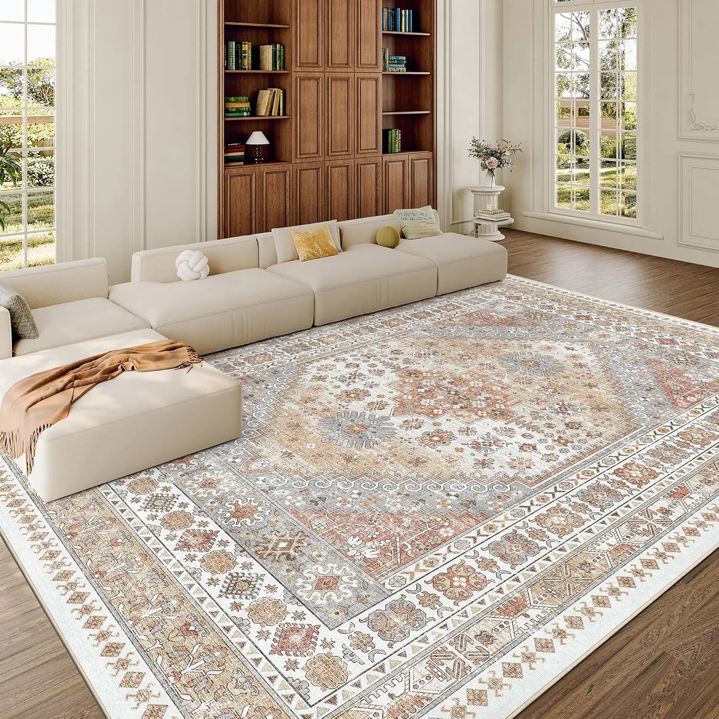 8x10 Washable Non-Slip Vintage Area Rug