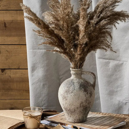 Rustic Terracotta Vase with Handle