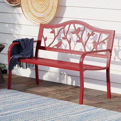 Cast Iron Steel Garden Bench for Patio or Porch