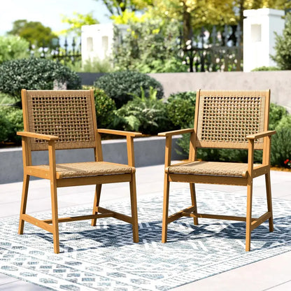 Set of 2 Outdoor Acacia Wood Chairs