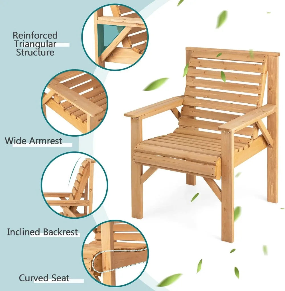 Solid Wood Outdoor Patio Chair