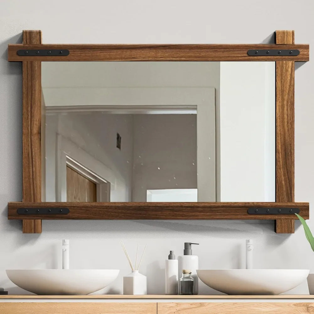 Rustic Farmhouse, Wooden Vanity Mirror for Bathroom