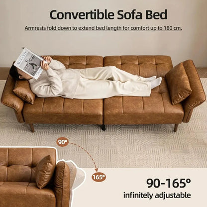 Convertible Sleeper Sofa with Pillows