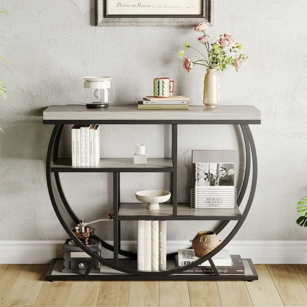 Farmhouse Industrial Console Table