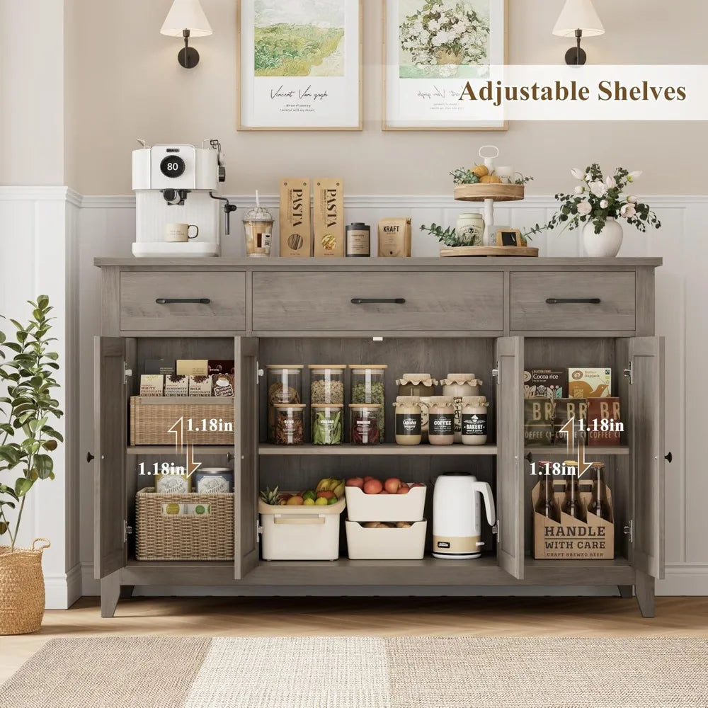 Farmhouse Buffet Cabinet with Drawers