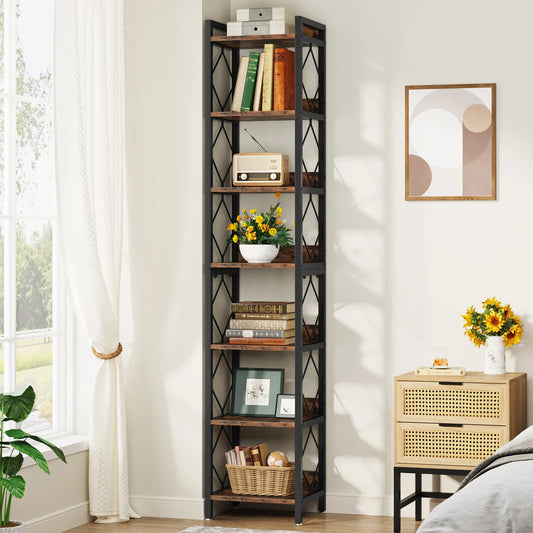 78.7" Tall Bookshelf or Storage Rack for Living Room, Bathroom or Office