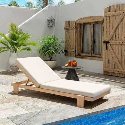 Acacia Wood Outdoor Chaise Lounge