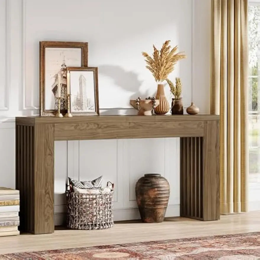 Farmhouse Entryway Table with Vertical Legs