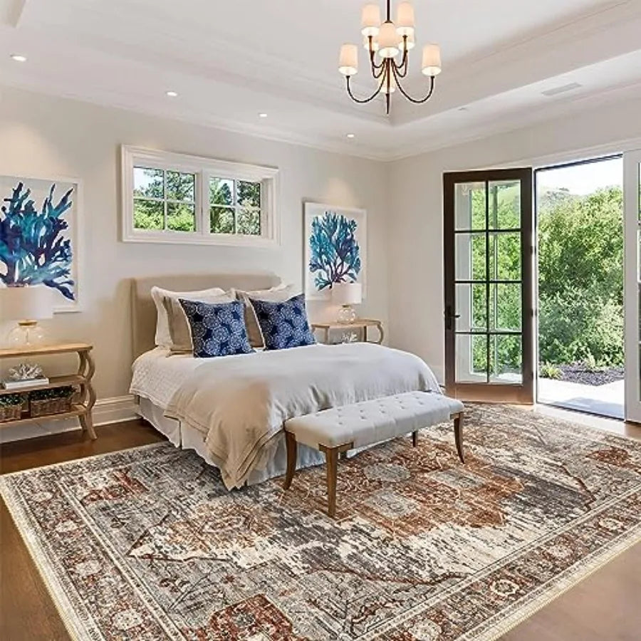 Large 9x12 Vintage-Style Area Rug