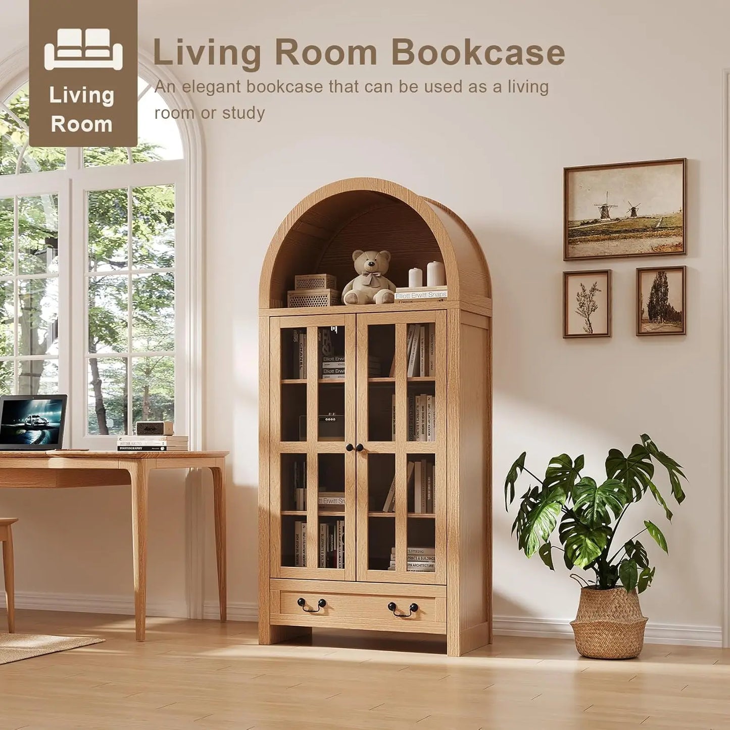 71" Tall, Arched Kitchen Pantry