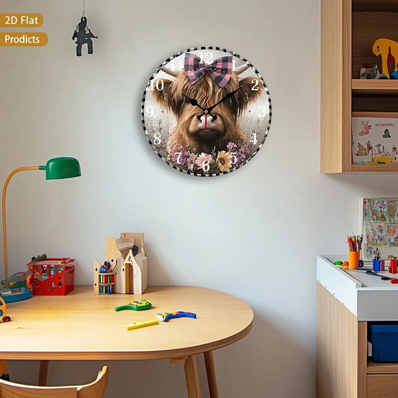 Scottish Highland Cow Wall Clock