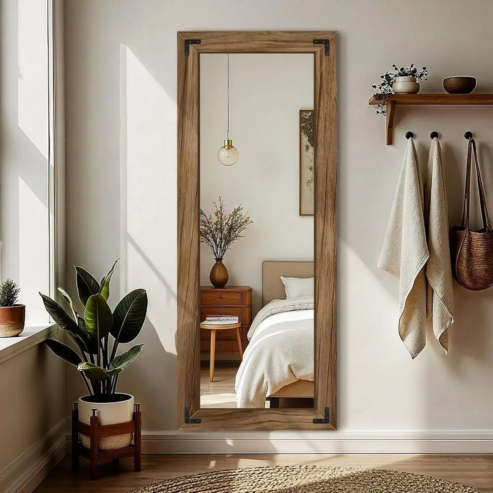 55" x 22" Solid Wood Frame Floor Mirror