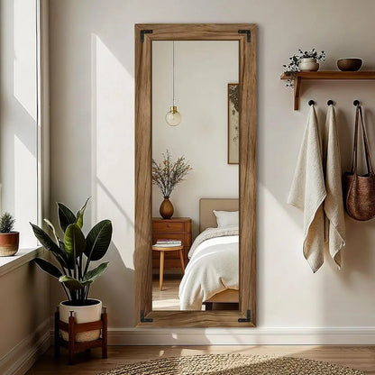 55" x 22" Solid Wood Frame Floor Mirror