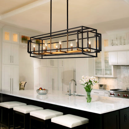 Industrial Farmhouse Chandelier for Dining Room or Kitchen Island