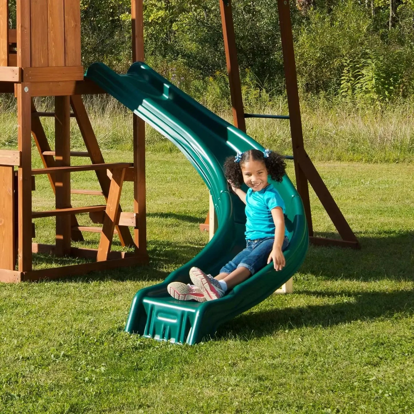 Play Fort with Swing Set, Slide & Monkey Bars