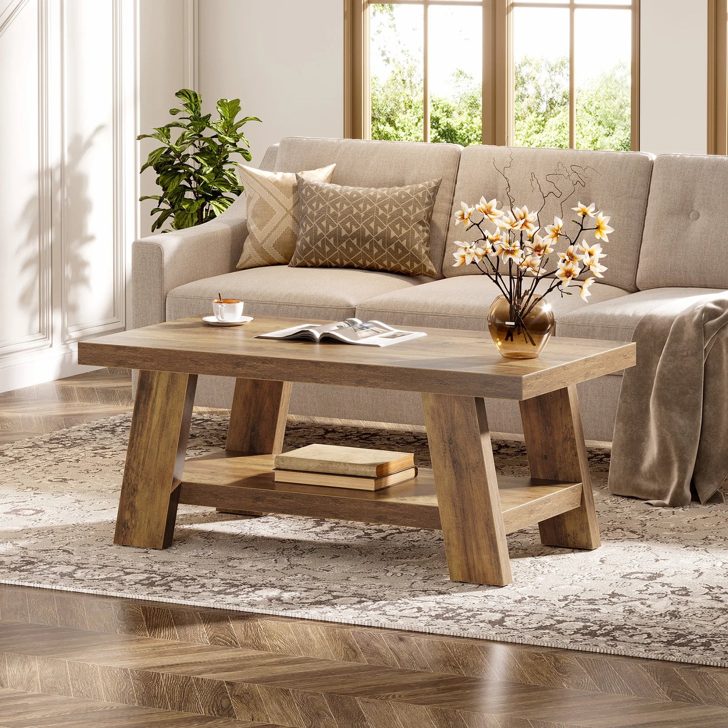 Rustic Farmhouse Wood Coffee Table