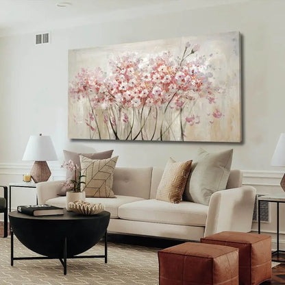 White Floral Oil Painting