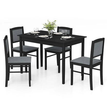 5 Piece Dining Table Set with Padded Seats & Backrest