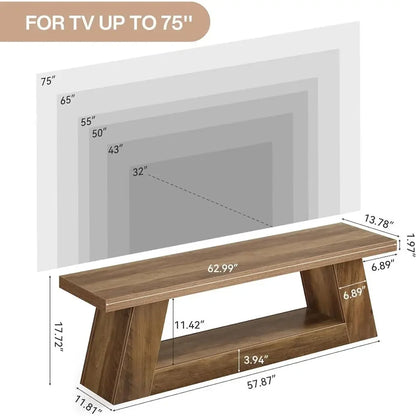 Rustic TV Stand for Living Room or Display Shelf for Entryway