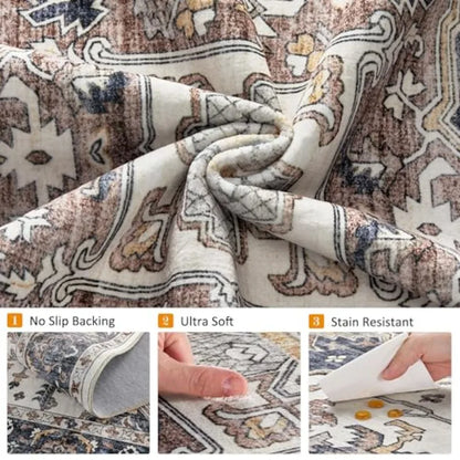 8' x 10' Non-Slip Vintage Area Rug