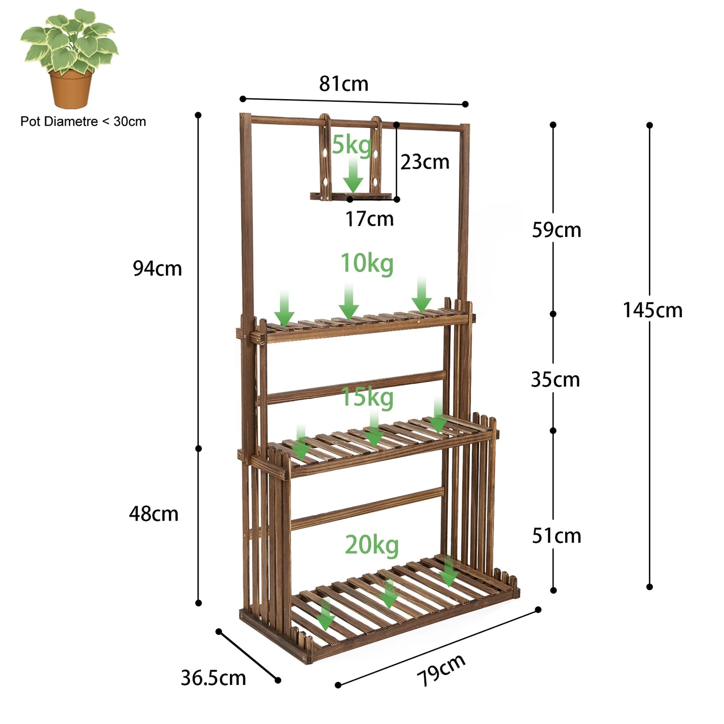 Heavy Duty Hanging Plant Stand for Indoor, Outdoor