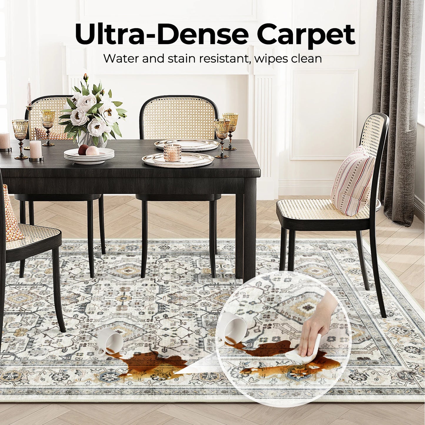 Vintage Area Rugs for Living Room and Bedroom