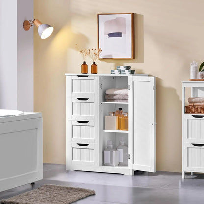 Floor Cabinet with 4 Drawers for Living Room & Bathroom