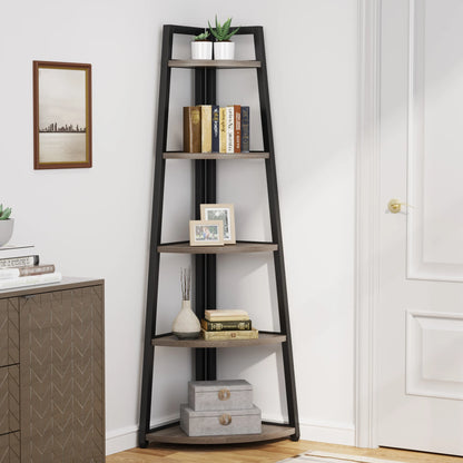 Wooden Corner Bookshelf & Display Shelves