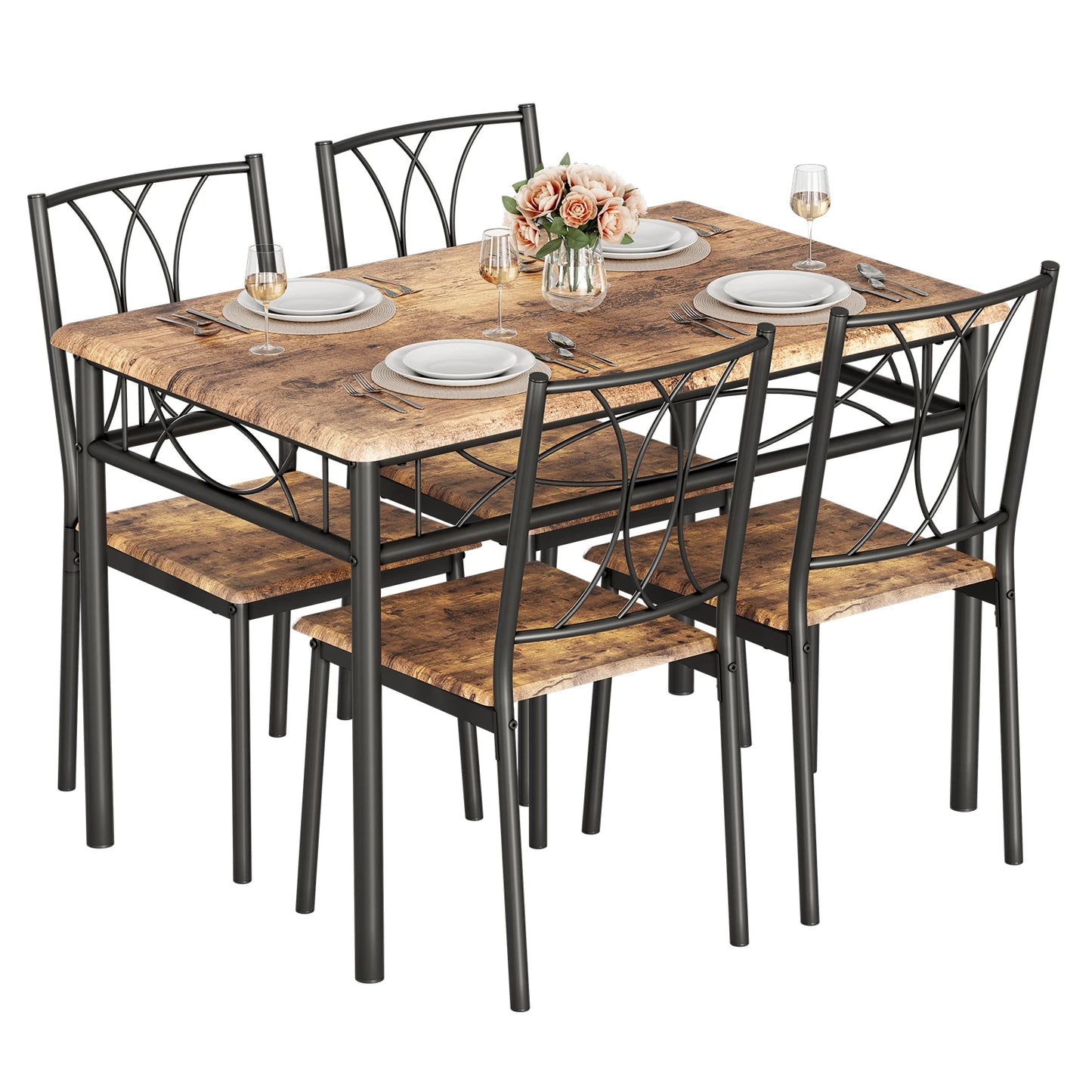 5 Piece Kitchen Table Set with Chairs