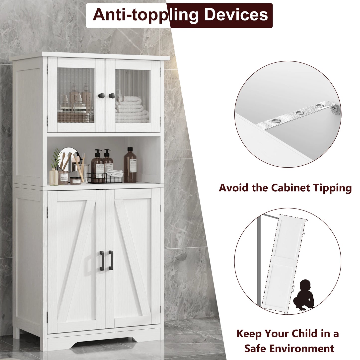 Kitchen Pantry Cupboard or Bathroom Cabinet