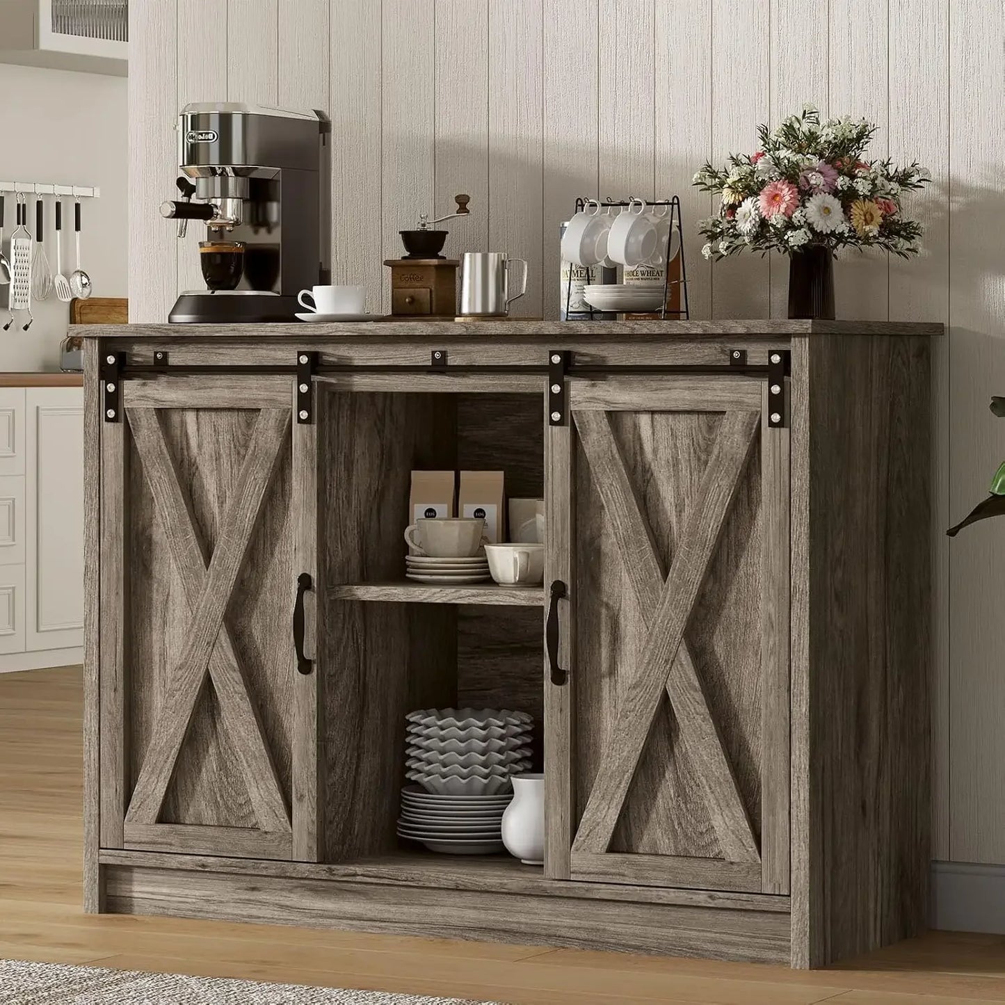 Farmhouse Style Sideboard Buffet or Coffee Bar