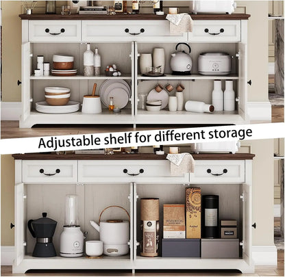 Farmhouse Sideboard Buffet Cabinet with Barn Doors